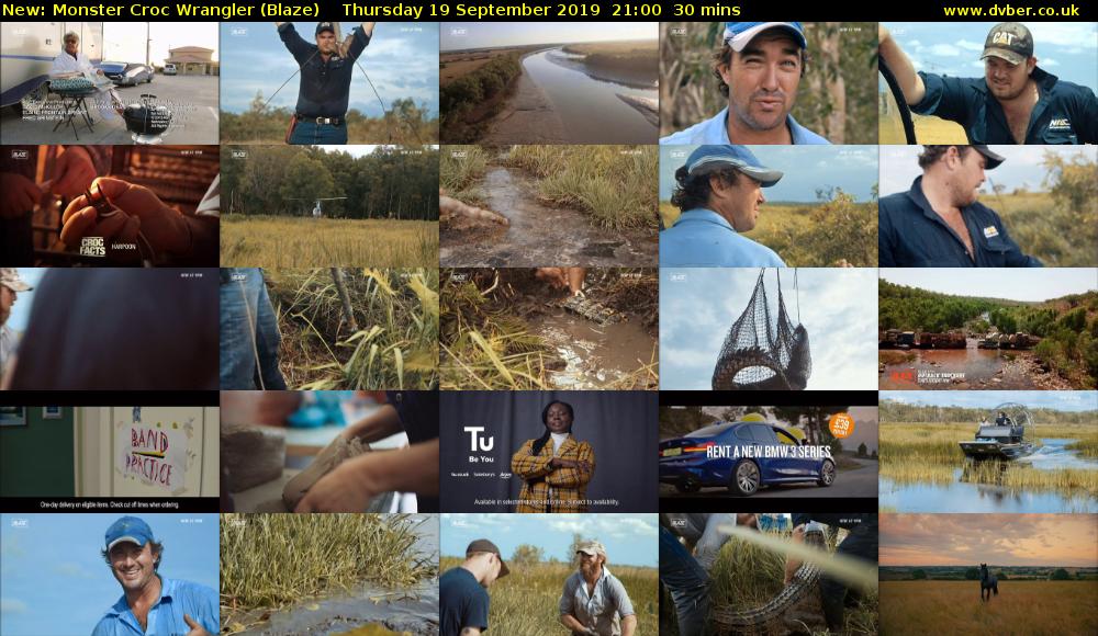 Monster Croc Wrangler (Blaze) Thursday 19 September 2019 21:00 - 21:30