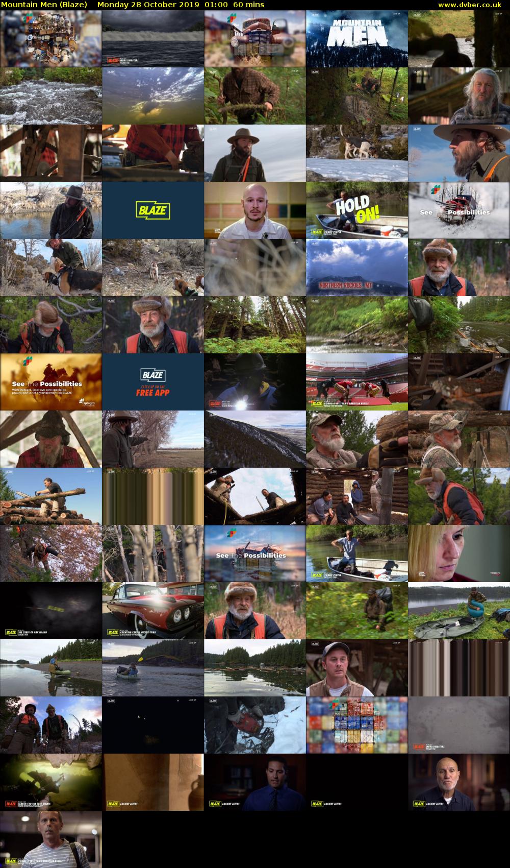 Mountain Men (Blaze) Monday 28 October 2019 01:00 - 02:00