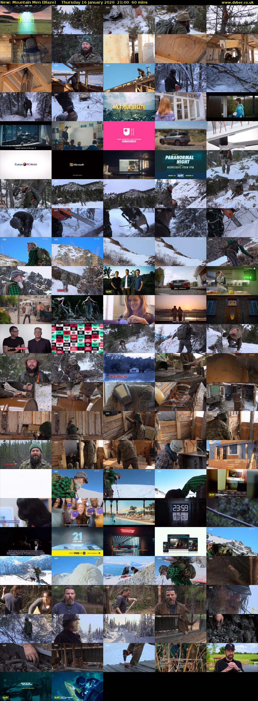 Mountain Men (Blaze) Thursday 16 January 2020 21:00 - 22:00