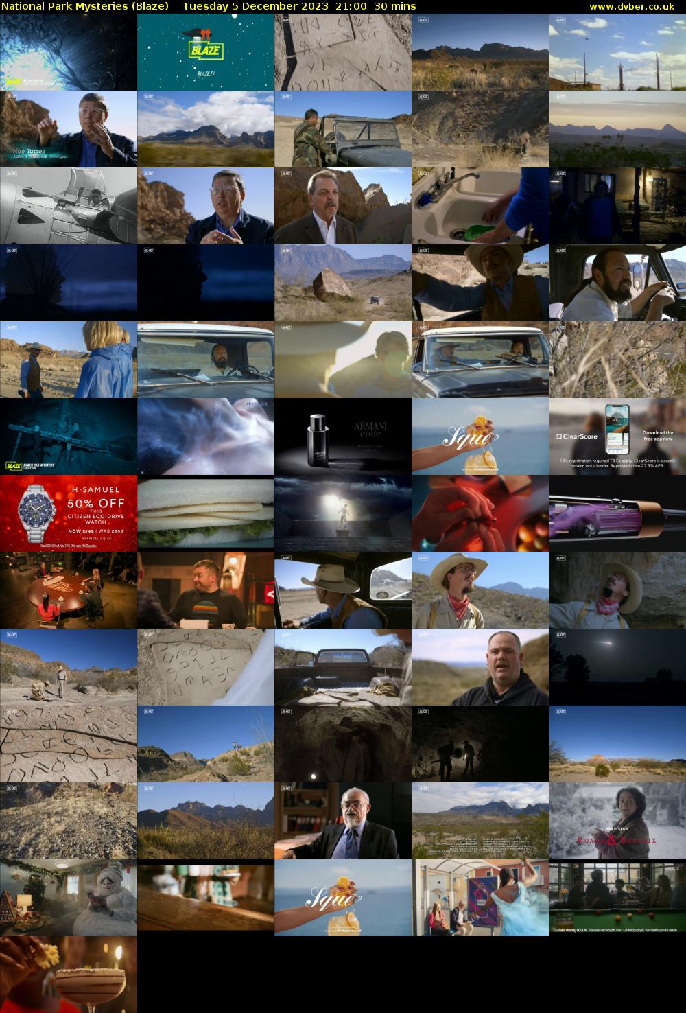 National Park Mysteries (Blaze) Tuesday 5 December 2023 21:00 - 21:30