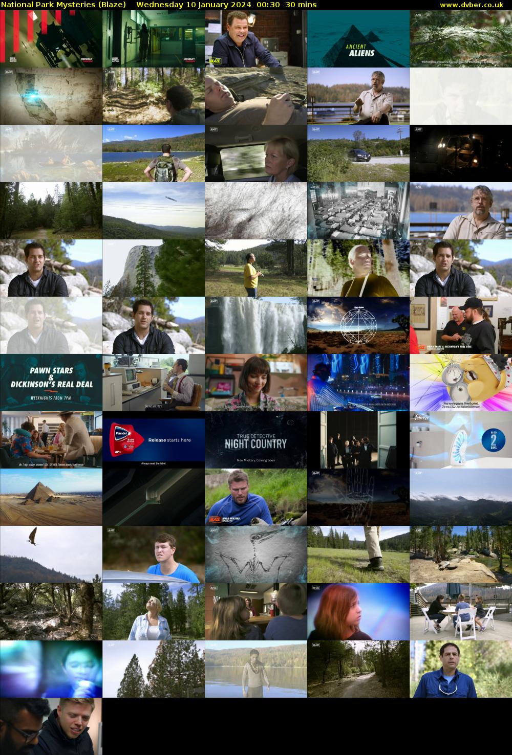 National Park Mysteries (Blaze) Wednesday 10 January 2024 00:30 - 01:00