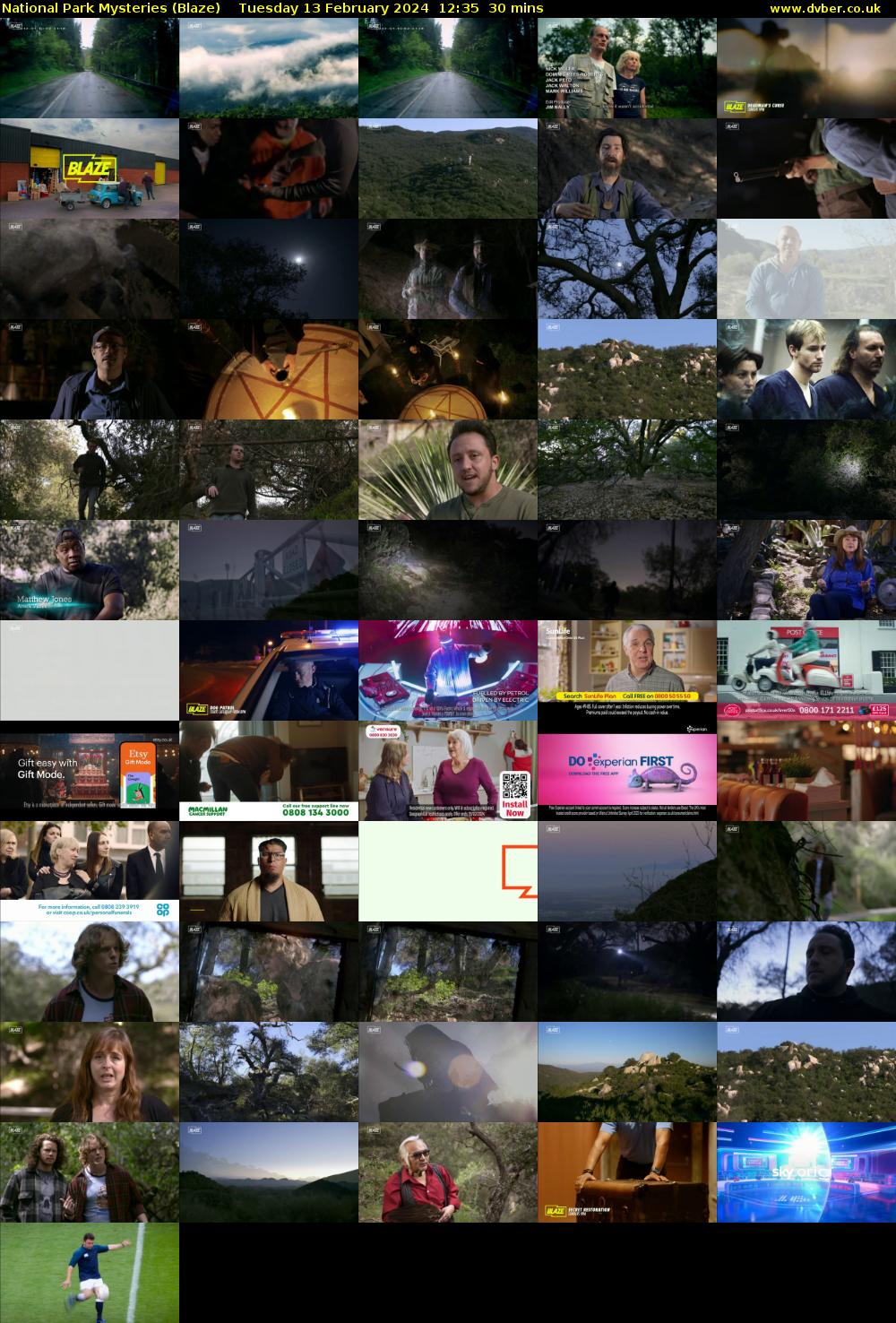 National Park Mysteries (Blaze) Tuesday 13 February 2024 12:35 - 13:05