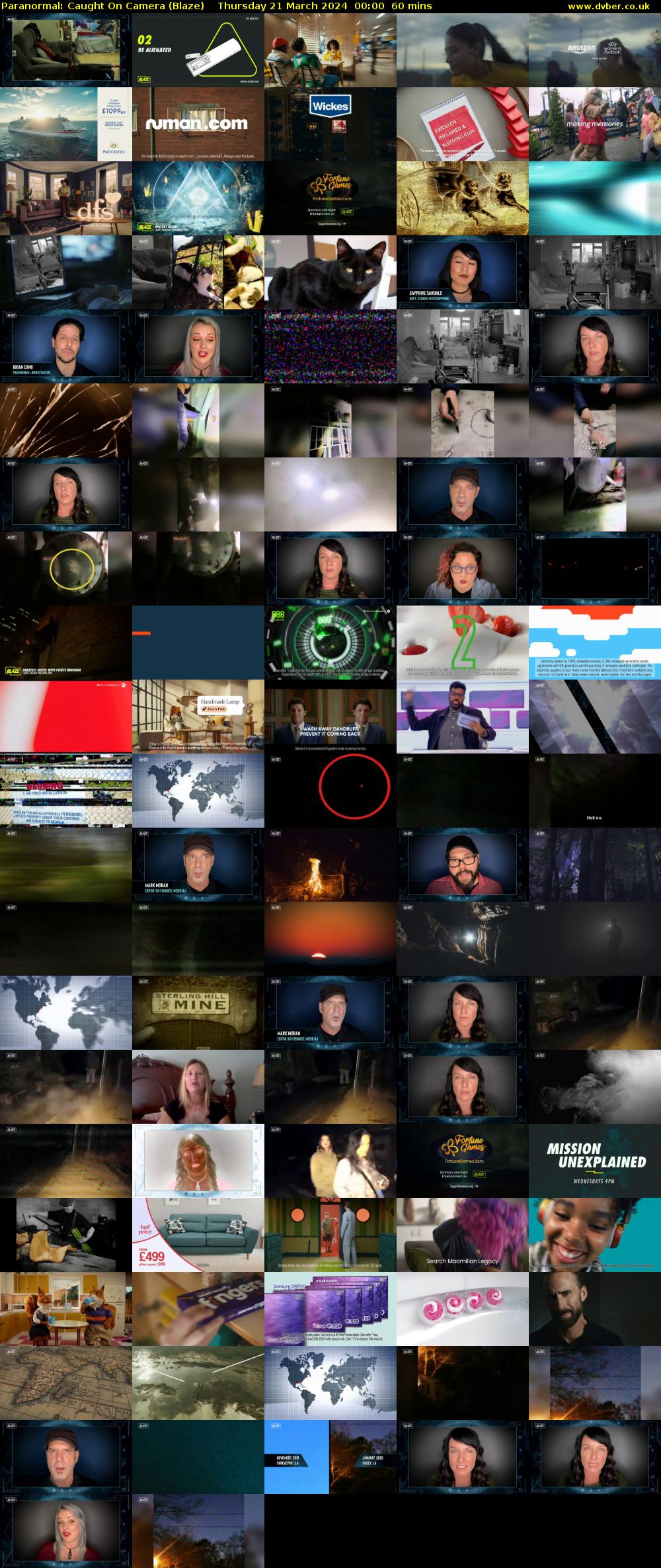 Paranormal: Caught On Camera (Blaze) Thursday 21 March 2024 00:00 - 01:00
