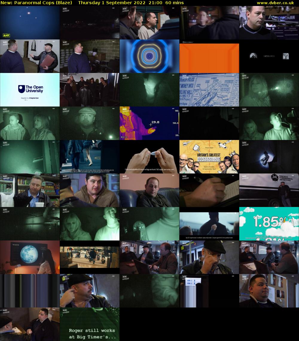 Paranormal Cops (Blaze) Thursday 1 September 2022 21:00 - 22:00