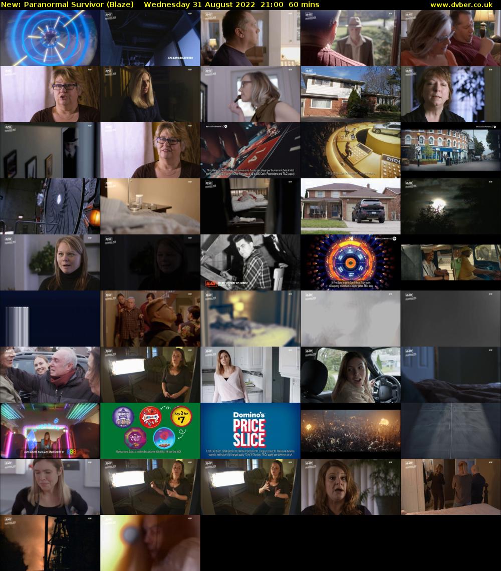 Paranormal Survivor (Blaze) Wednesday 31 August 2022 21:00 - 22:00