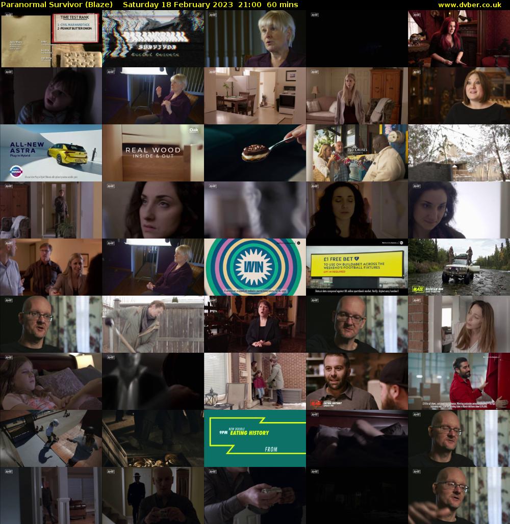 Paranormal Survivor (Blaze) Saturday 18 February 2023 21:00 - 22:00