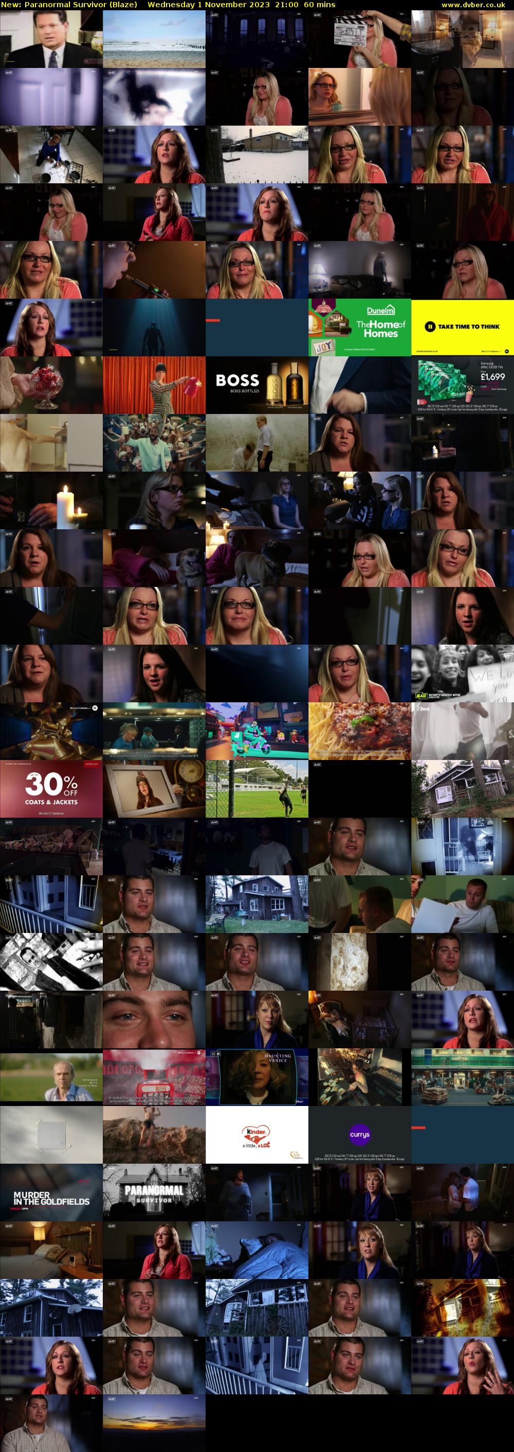 Paranormal Survivor (Blaze) Wednesday 1 November 2023 21:00 - 22:00