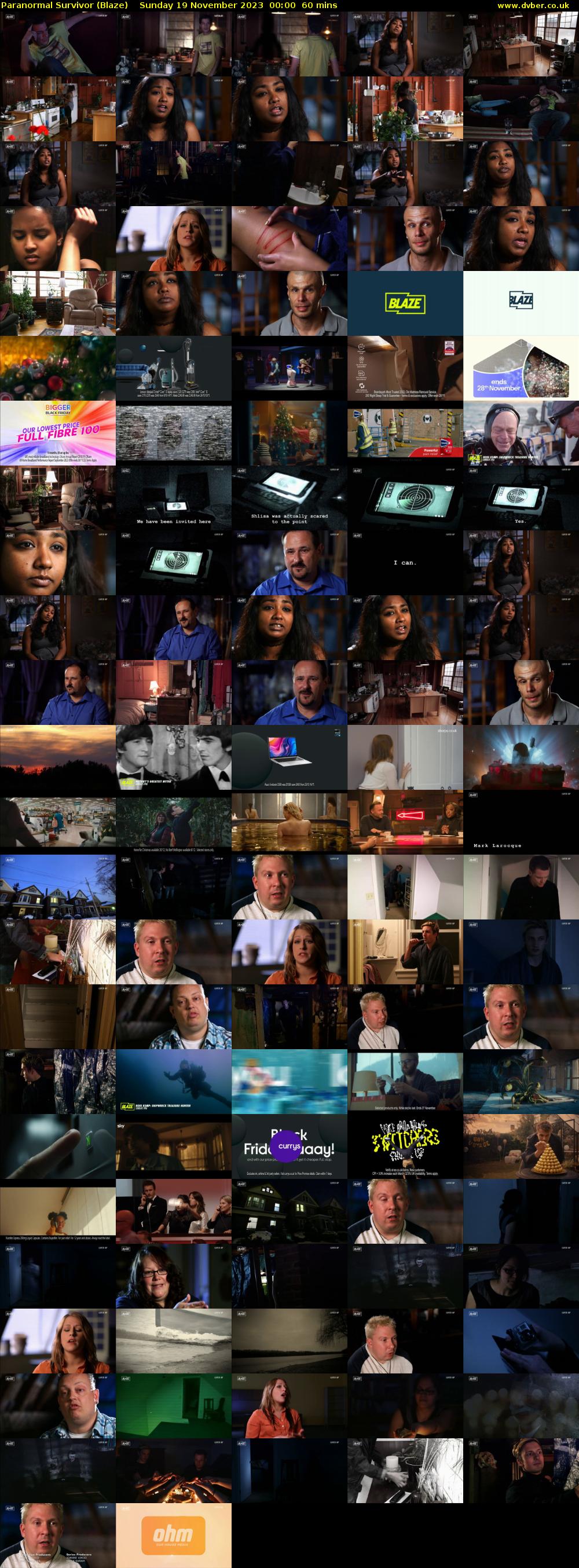 Paranormal Survivor (Blaze) Sunday 19 November 2023 00:00 - 01:00