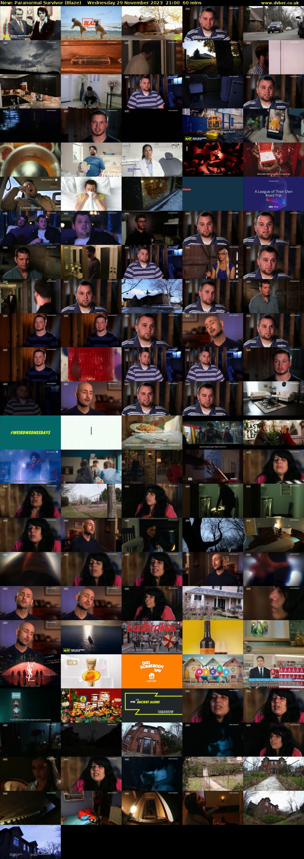 Paranormal Survivor (Blaze) Wednesday 29 November 2023 21:00 - 22:00