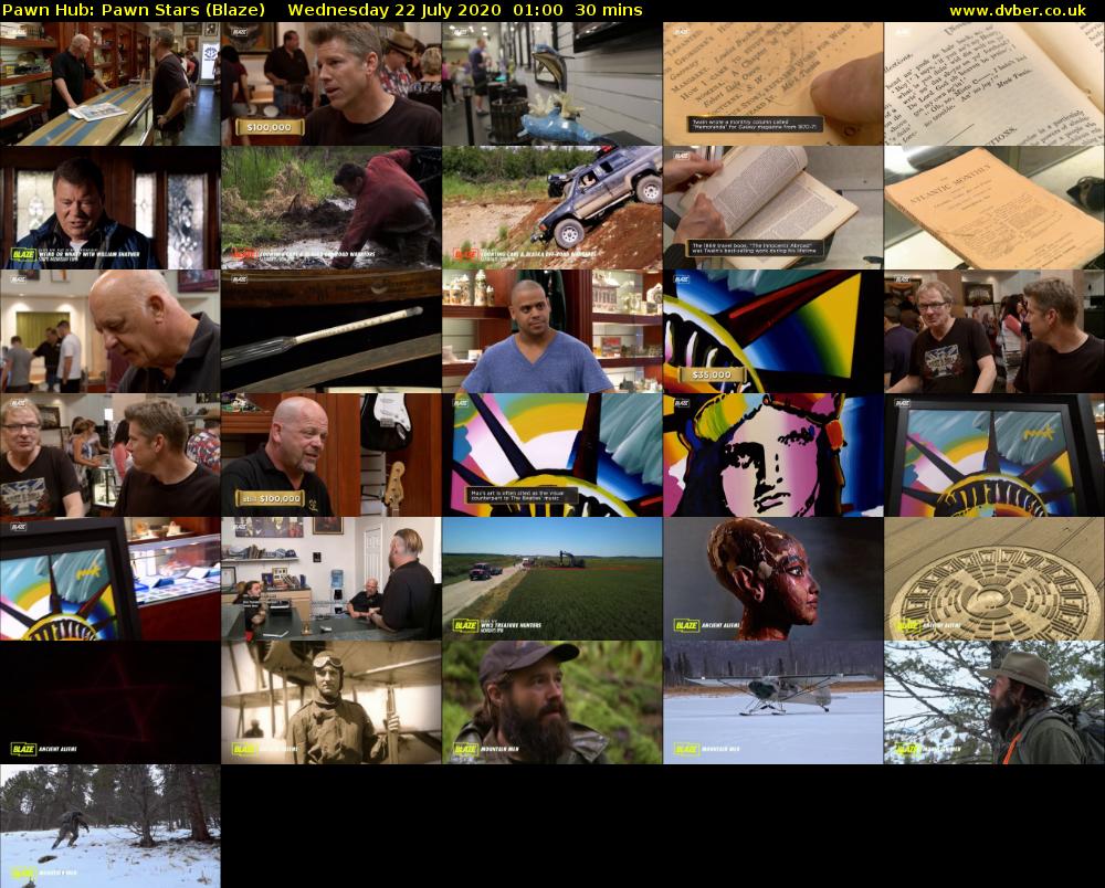Pawn Hub: Pawn Stars (Blaze) Wednesday 22 July 2020 01:00 - 01:30
