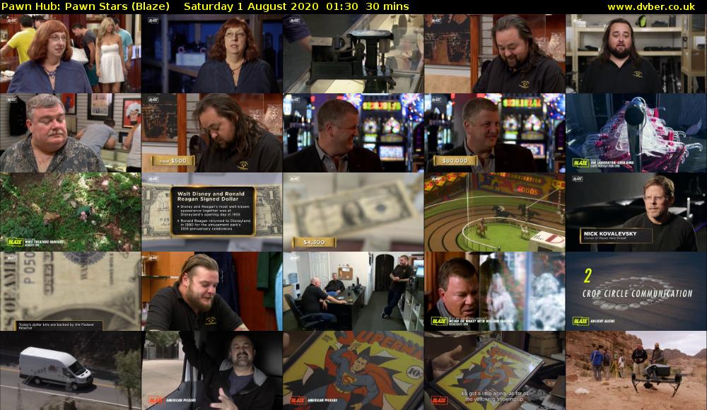 Pawn Hub: Pawn Stars (Blaze) Saturday 1 August 2020 01:30 - 02:00