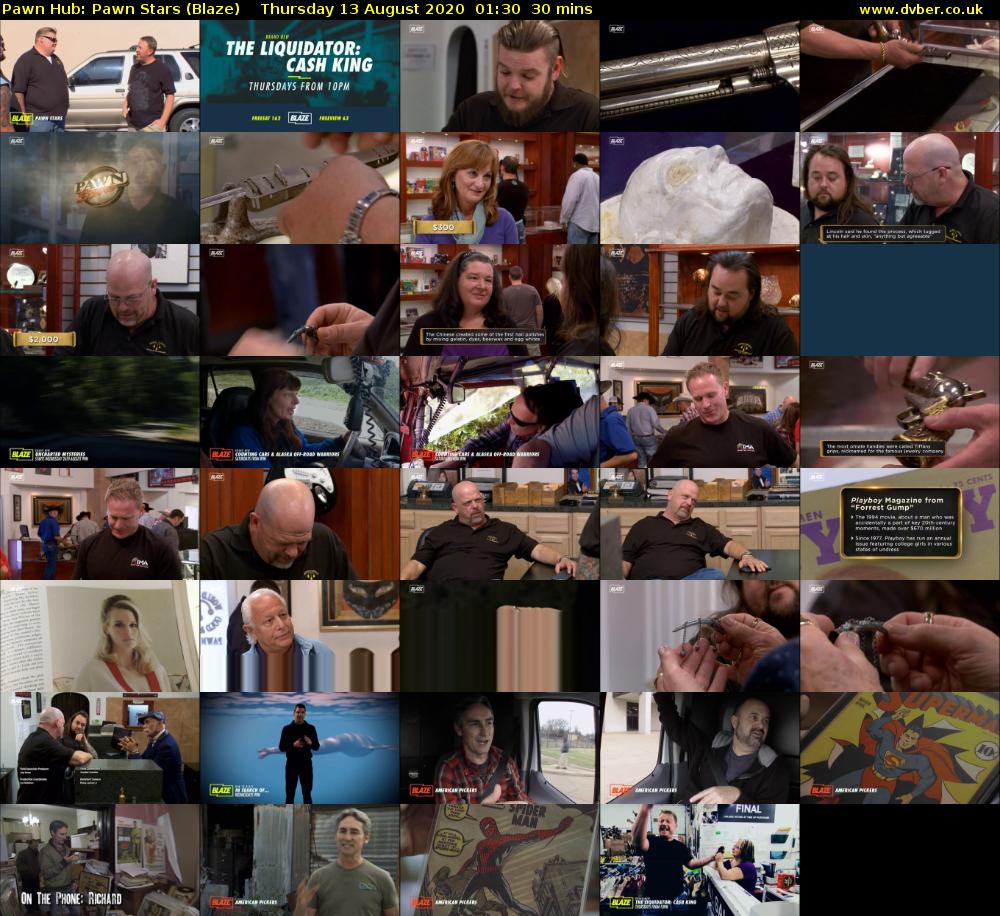 Pawn Hub: Pawn Stars (Blaze) Thursday 13 August 2020 01:30 - 02:00