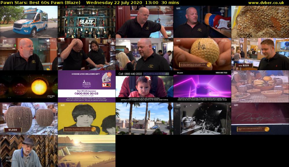 Pawn Stars: Best 60s Pawn (Blaze) Wednesday 22 July 2020 13:00 - 13:30