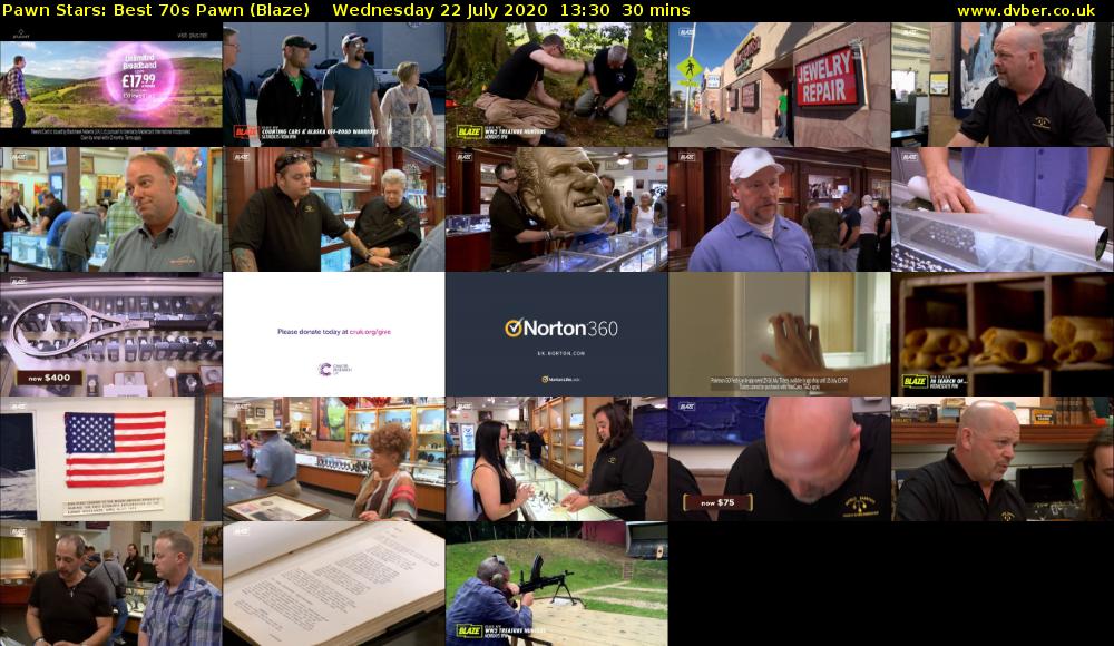 Pawn Stars: Best 70s Pawn (Blaze) Wednesday 22 July 2020 13:30 - 14:00