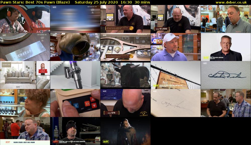 Pawn Stars: Best 70s Pawn (Blaze) Saturday 25 July 2020 16:30 - 17:00