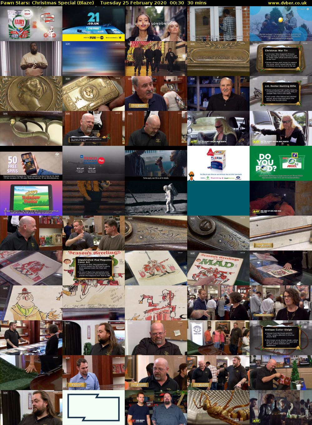 Pawn Stars: Christmas Special (Blaze) Tuesday 25 February 2020 00:30 - 01:00