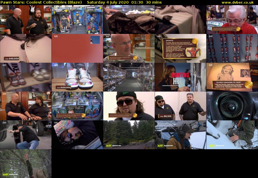 Pawn Stars: Coolest Collectibles (Blaze) Saturday 4 July 2020 01:30 - 02:00