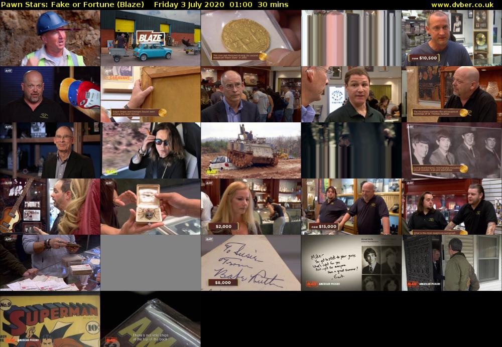 Pawn Stars: Fake or Fortune (Blaze) Friday 3 July 2020 01:00 - 01:30