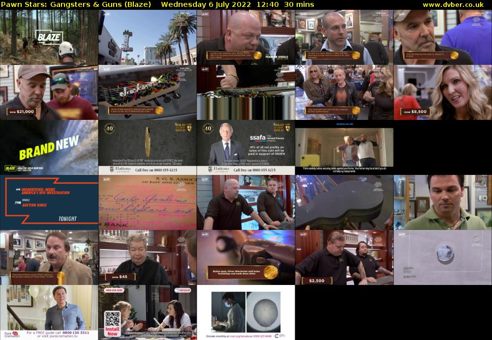 Pawn Stars: Gangsters & Guns (Blaze) Wednesday 6 July 2022 12:40 - 13:10
