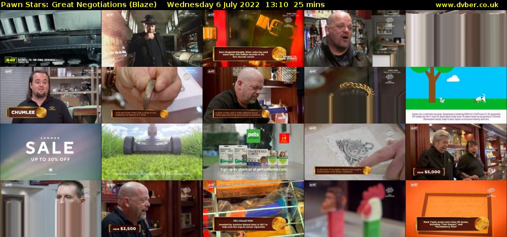 Pawn Stars: Great Negotiations (Blaze) Wednesday 6 July 2022 13:10 - 13:35