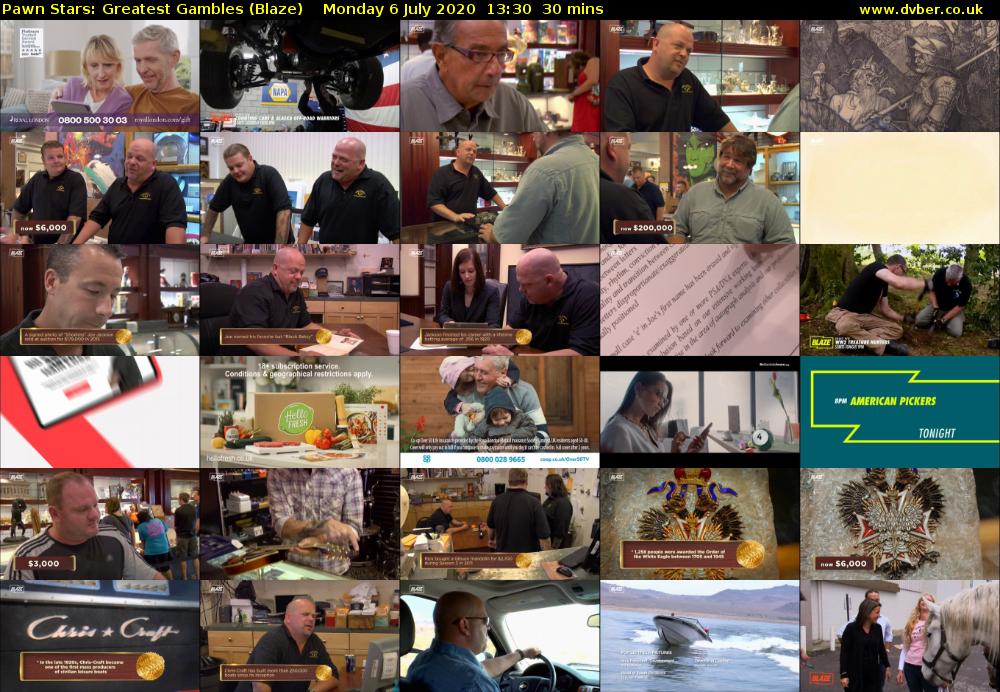 Pawn Stars: Greatest Gambles (Blaze) Monday 6 July 2020 13:30 - 14:00