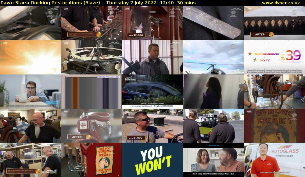 Pawn Stars: Rocking Restorations (Blaze) Thursday 7 July 2022 12:40 - 13:10