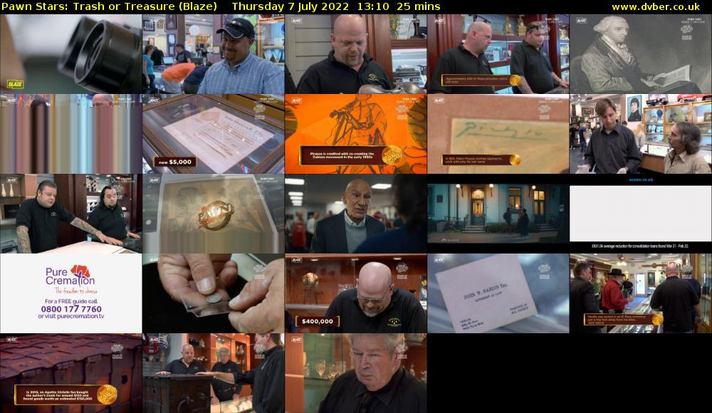 Pawn Stars: Trash or Treasure (Blaze) Thursday 7 July 2022 13:10 - 13:35
