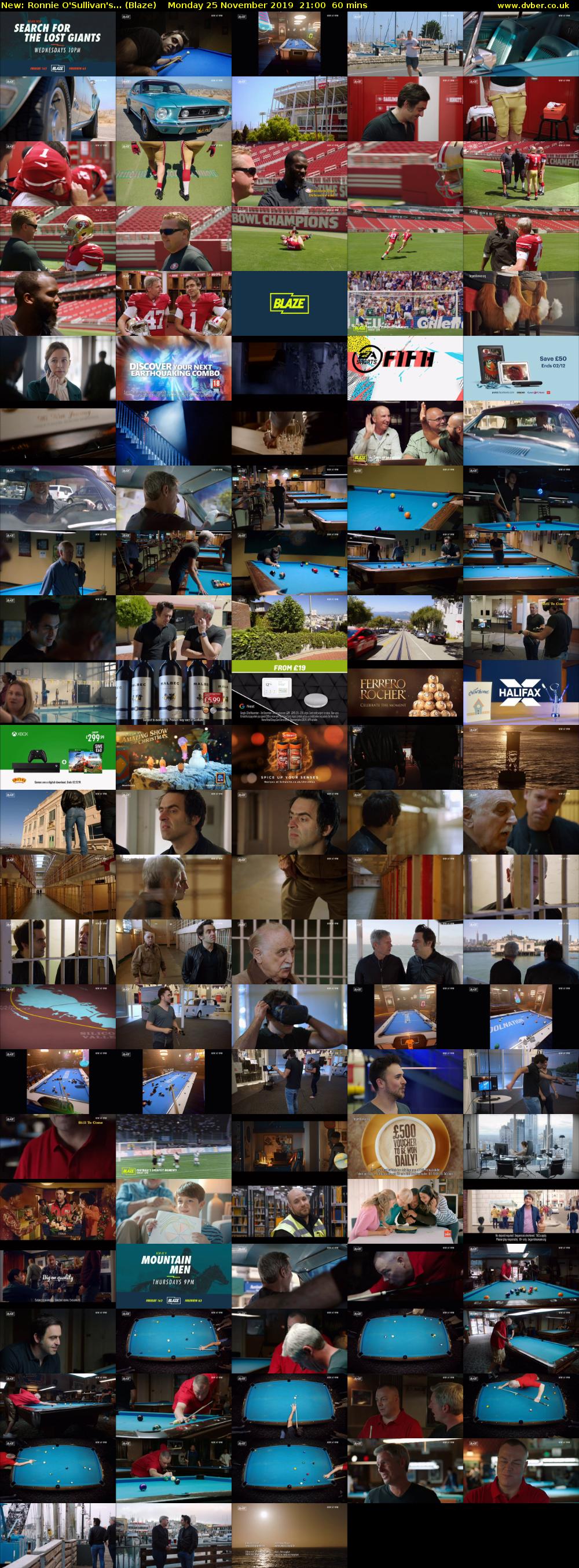Ronnie O'Sullivan's... (Blaze) Monday 25 November 2019 21:00 - 22:00