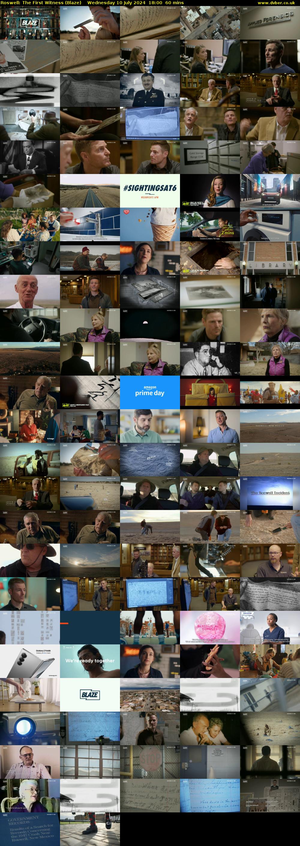 Roswell: The First Witness (Blaze) Wednesday 10 July 2024 18:00 - 19:00