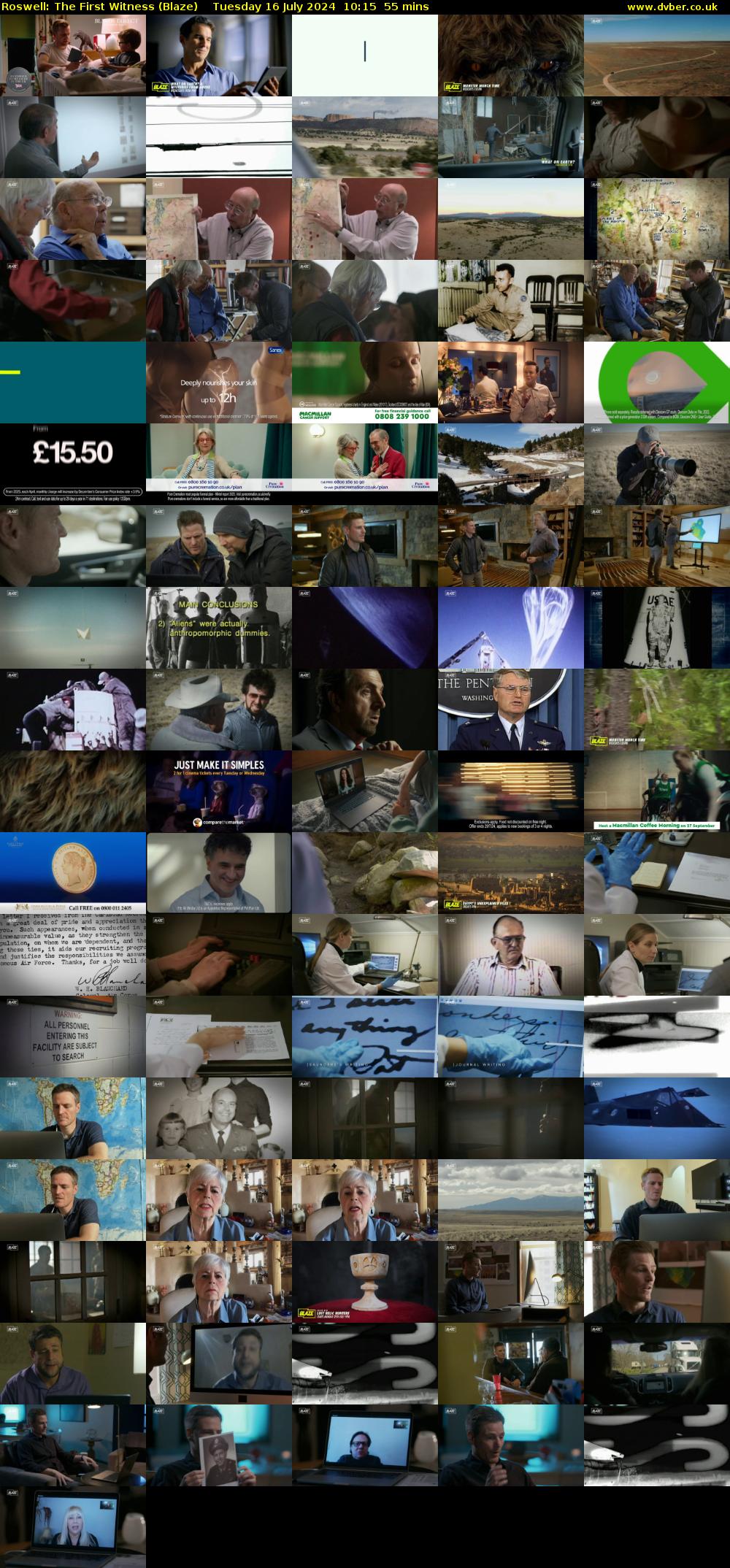 Roswell: The First Witness (Blaze) Tuesday 16 July 2024 10:15 - 11:10