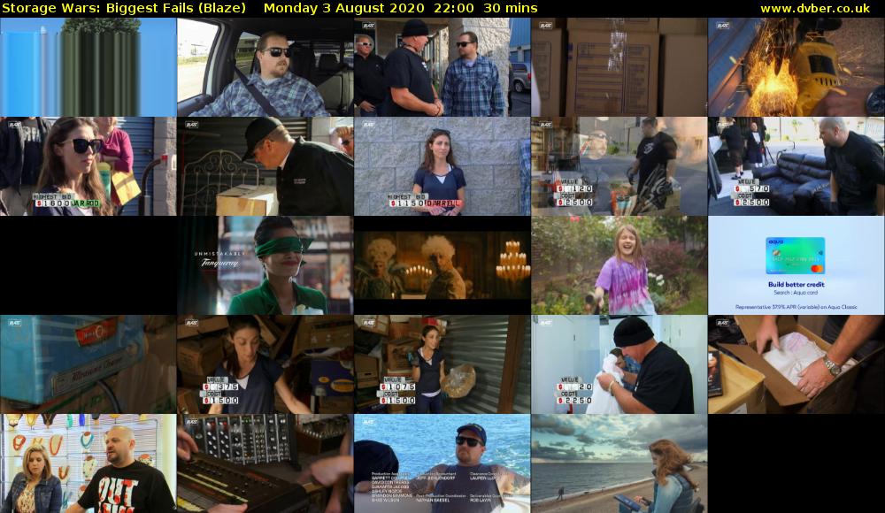 Storage Wars: Biggest Fails (Blaze) Monday 3 August 2020 22:00 - 22:30