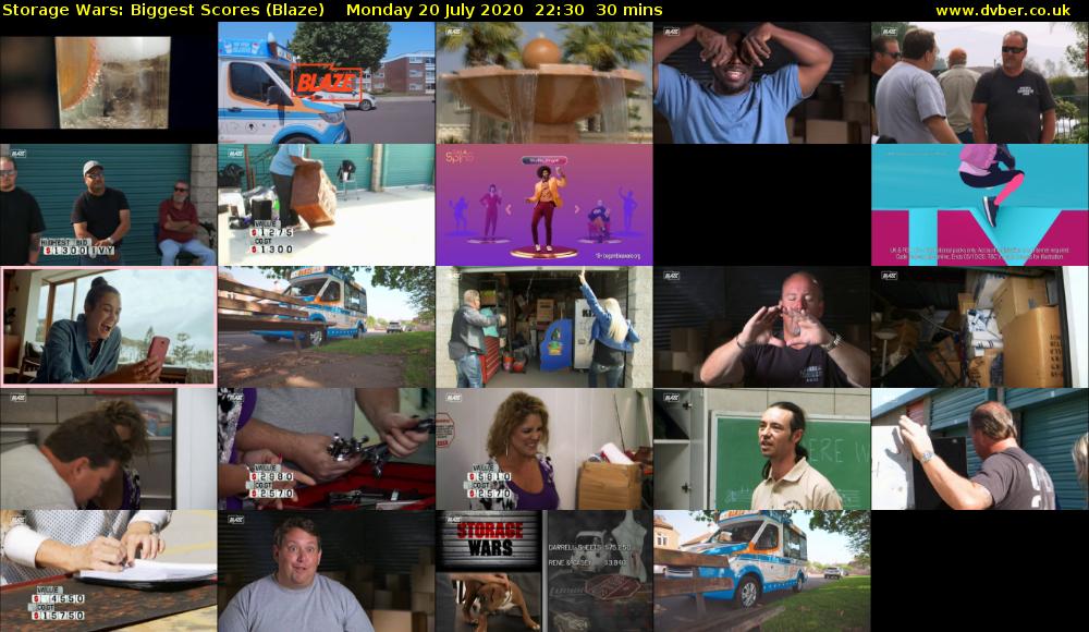 Storage Wars: Biggest Scores (Blaze) Monday 20 July 2020 22:30 - 23:00