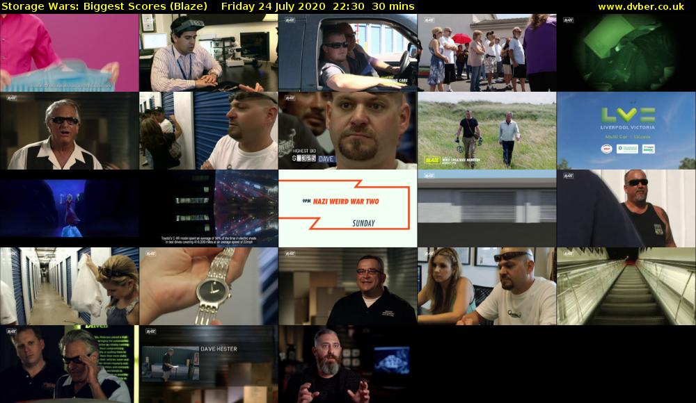 Storage Wars: Biggest Scores (Blaze) Friday 24 July 2020 22:30 - 23:00