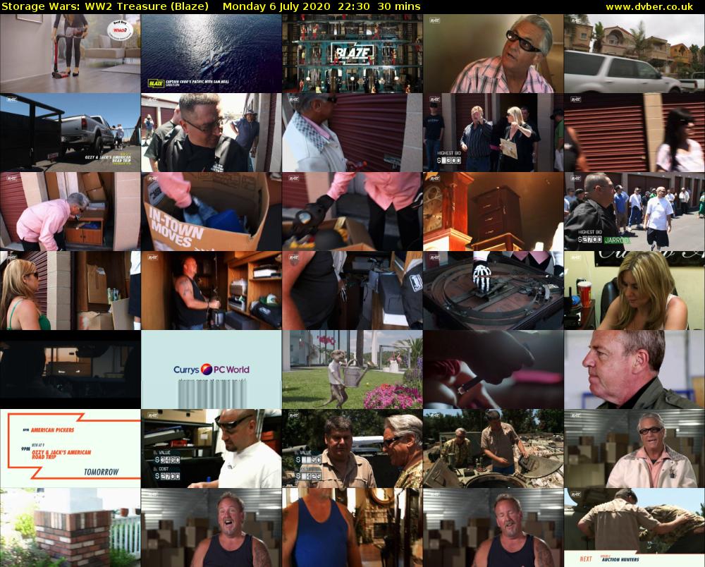 Storage Wars: WW2 Treasure (Blaze) Monday 6 July 2020 22:30 - 23:00