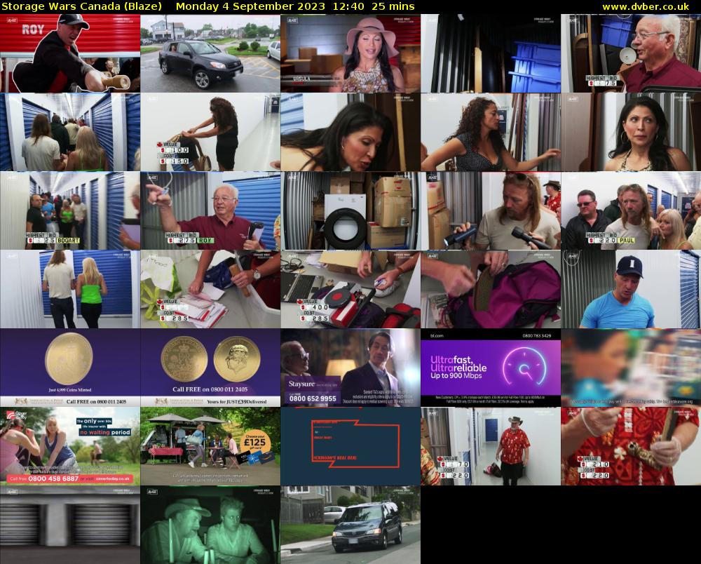 Storage Wars Canada (Blaze) Monday 4 September 2023 12:40 - 13:05