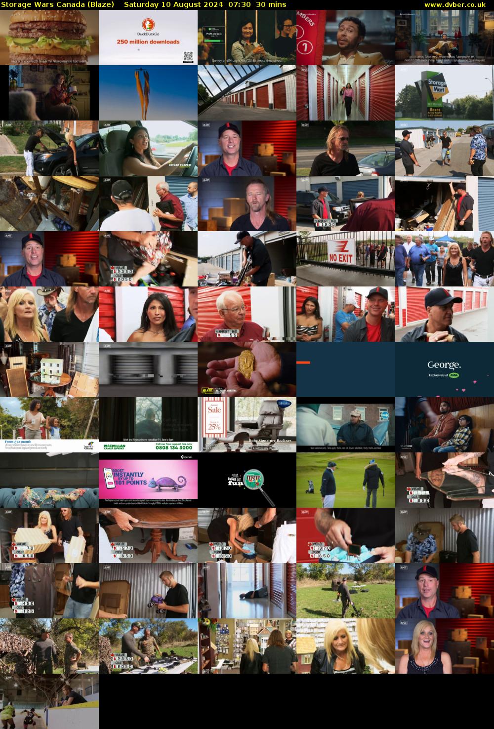 Storage Wars Canada (Blaze) Saturday 10 August 2024 07:30 - 08:00
