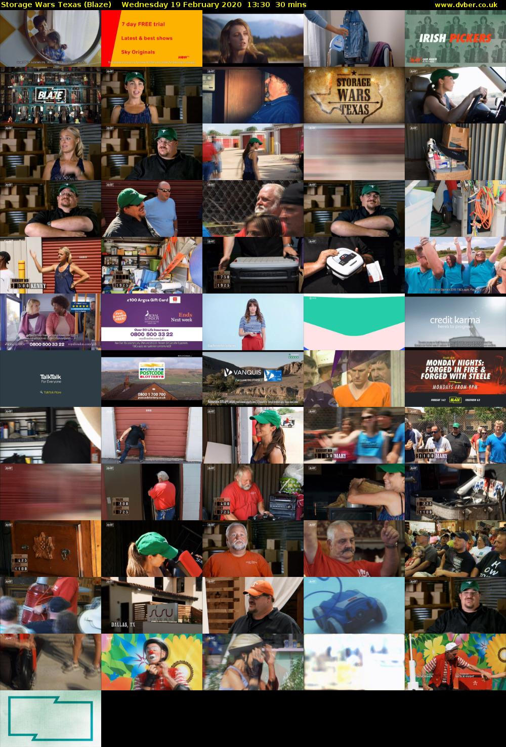 Storage Wars Texas (Blaze) Wednesday 19 February 2020 13:30 - 14:00