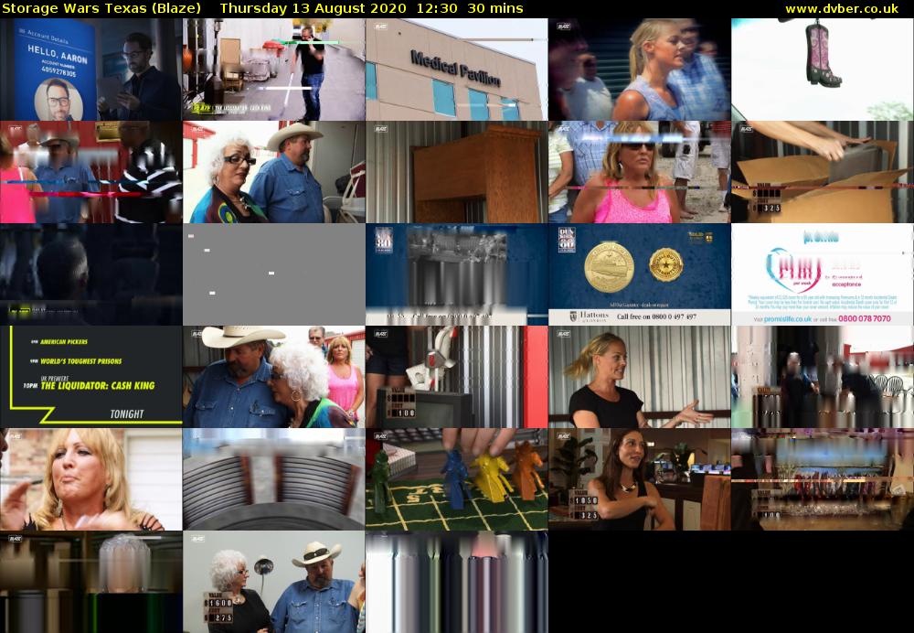 Storage Wars Texas (Blaze) Thursday 13 August 2020 12:30 - 13:00