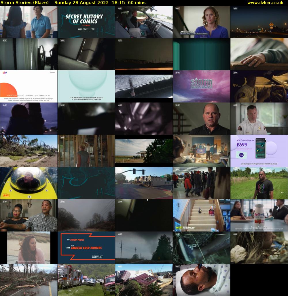 Storm Stories (Blaze) Sunday 28 August 2022 18:15 - 19:15
