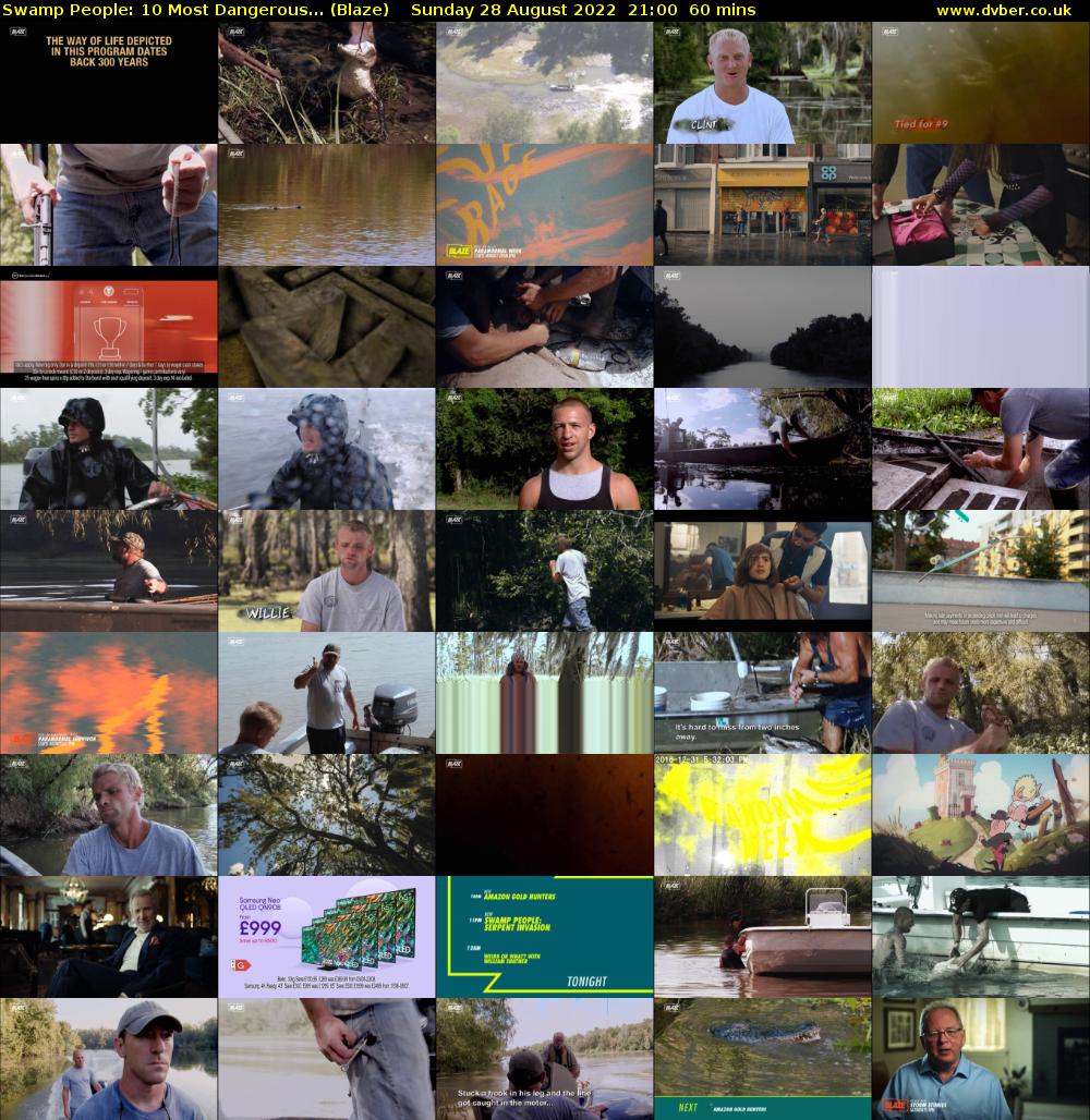 Swamp People: 10 Most Dangerous... (Blaze) Sunday 28 August 2022 21:00 - 22:00