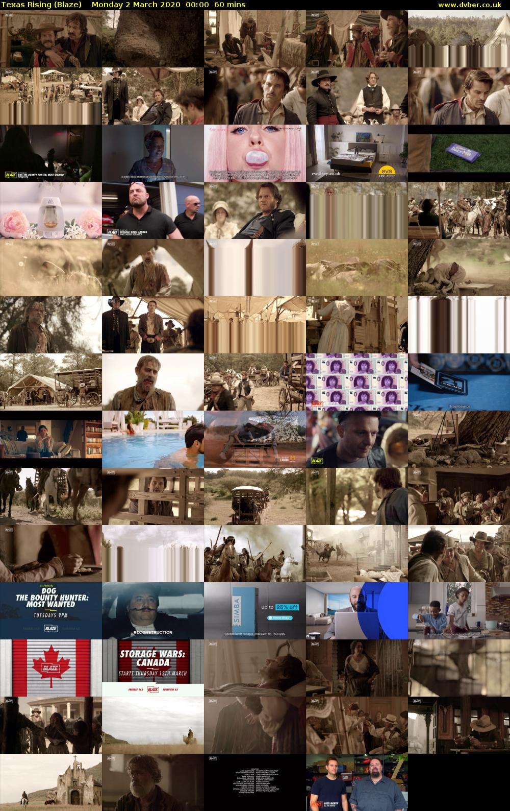 Texas Rising (Blaze) Monday 2 March 2020 00:00 - 01:00