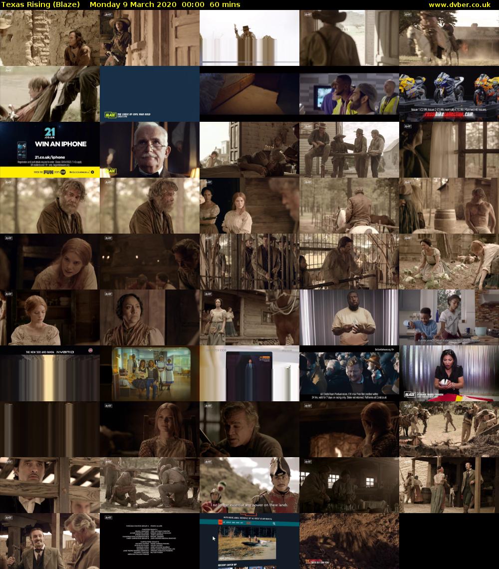 Texas Rising (Blaze) Monday 9 March 2020 00:00 - 01:00