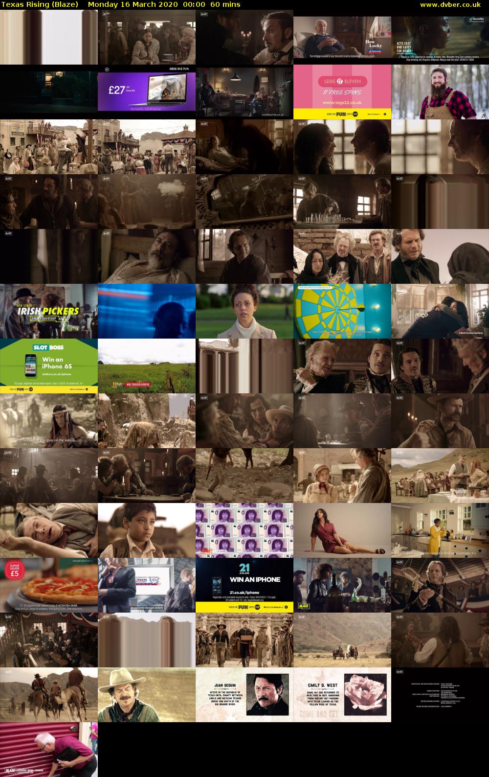 Texas Rising (Blaze) Monday 16 March 2020 00:00 - 01:00