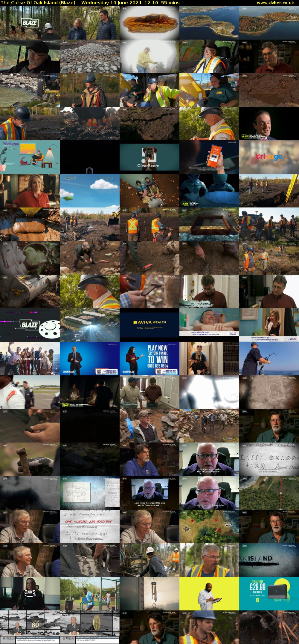 The Curse Of Oak Island (Blaze) Wednesday 19 June 2024 12:10 - 13:05