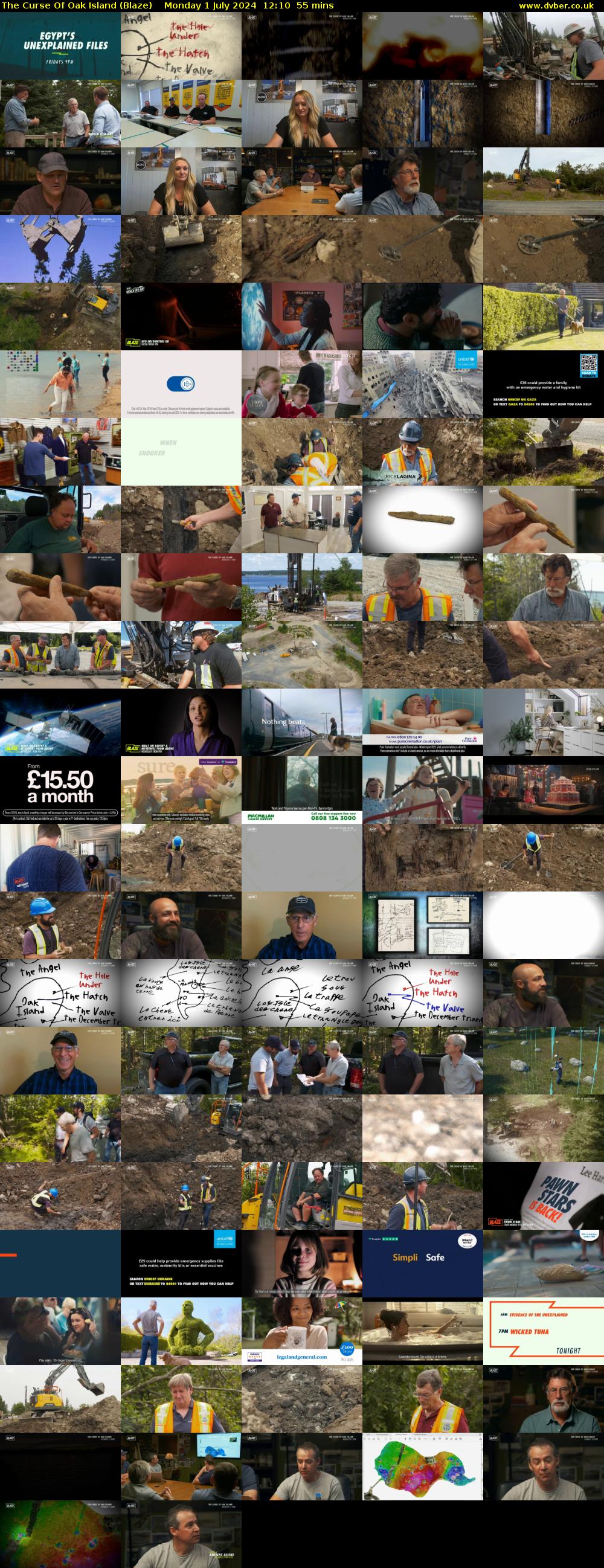The Curse Of Oak Island (Blaze) Monday 1 July 2024 12:10 - 13:05