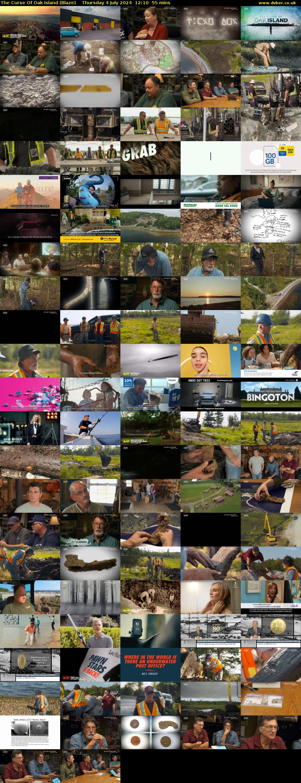 The Curse Of Oak Island (Blaze) Thursday 4 July 2024 12:10 - 13:05