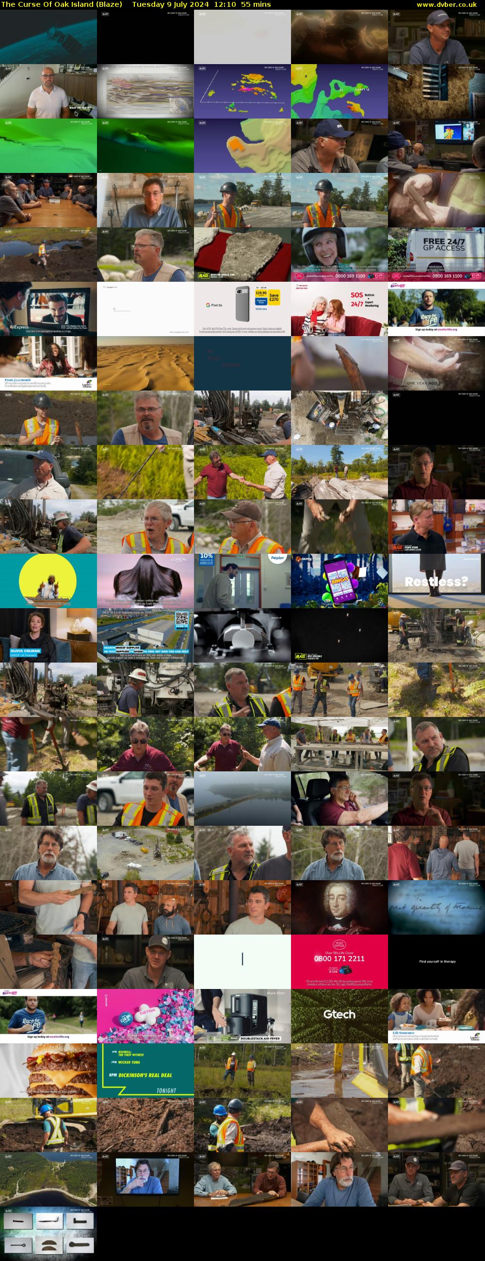 The Curse Of Oak Island (Blaze) Tuesday 9 July 2024 12:10 - 13:05