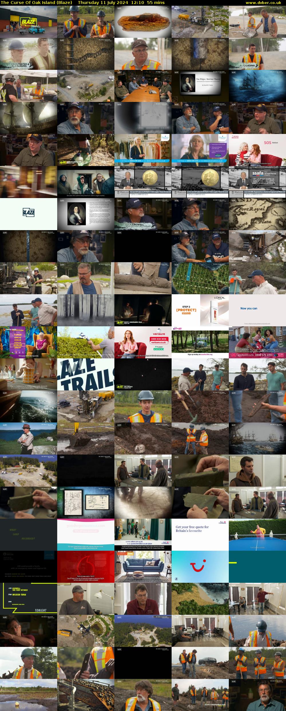 The Curse Of Oak Island (Blaze) Thursday 11 July 2024 12:10 - 13:05
