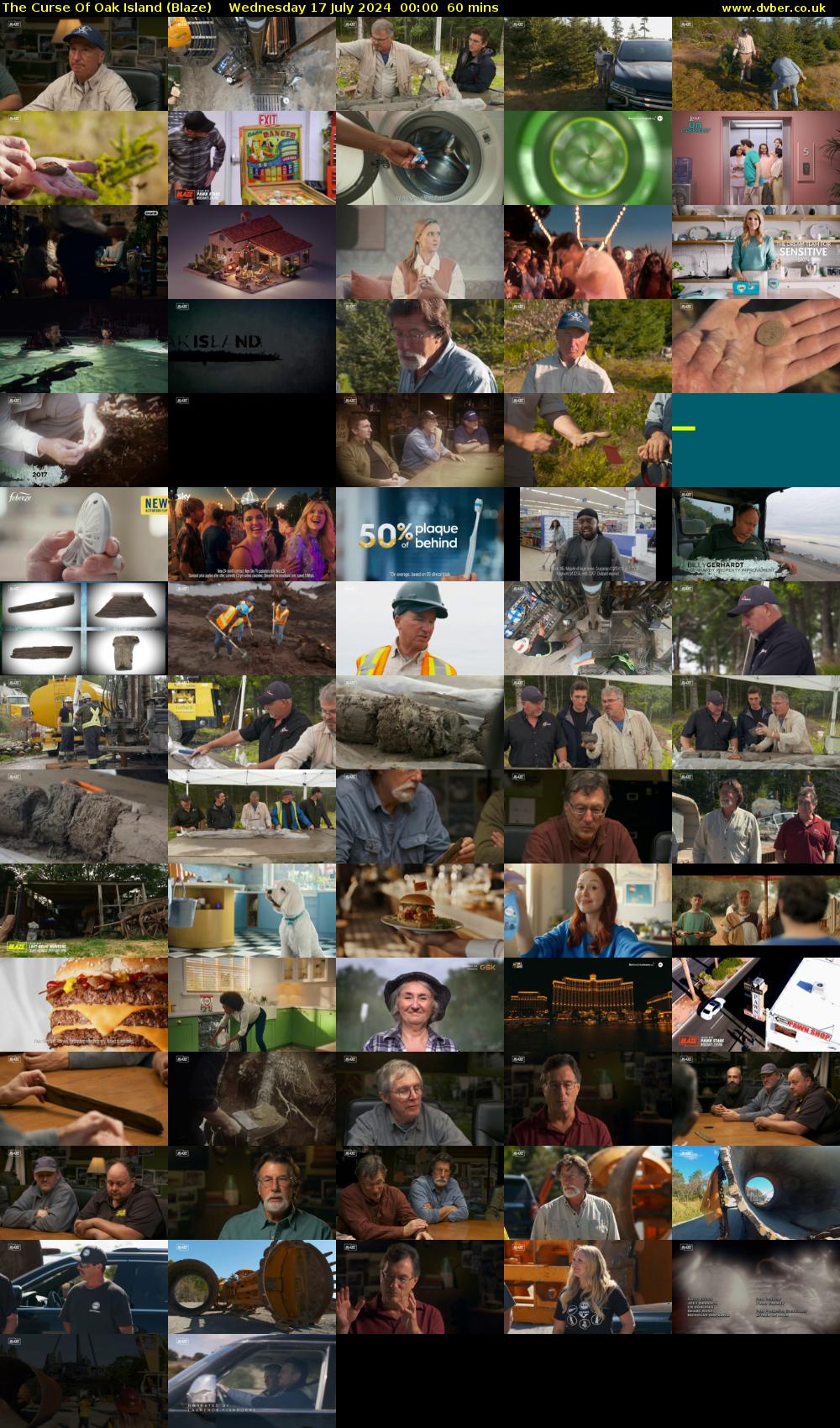 The Curse Of Oak Island (Blaze) Wednesday 17 July 2024 00:00 - 01:00