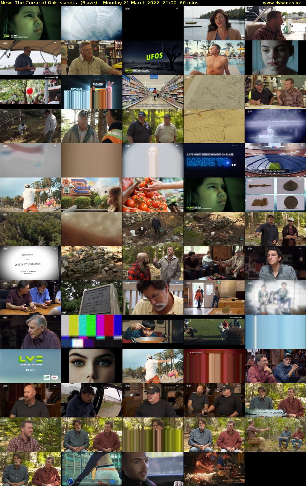 The Curse of Oak Island:... (Blaze) Monday 21 March 2022 21:00 - 22:00